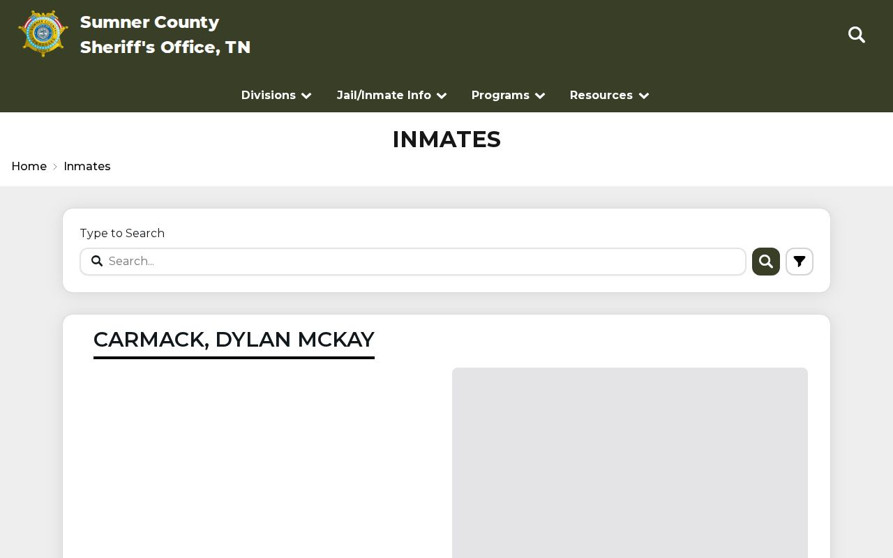 Sumner County current inmate list without a release archive