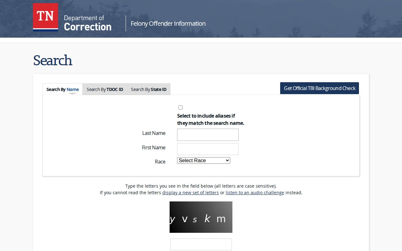 Sumner County released offender FOIL search form